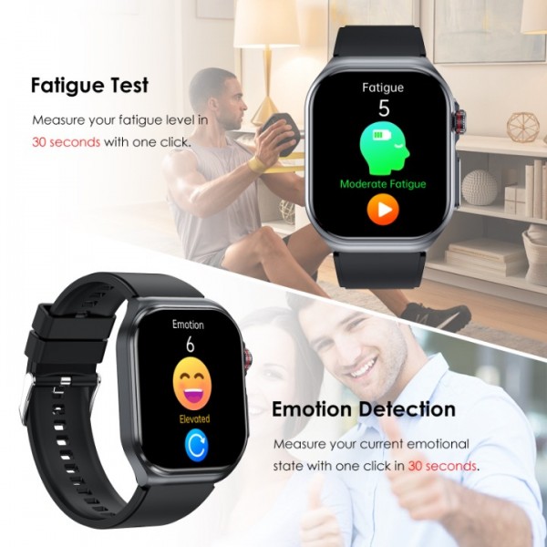 Women's Smartwatch Men's Bluetooth,2.04"AMOLED with ECG+HRV/Uric Acid/BMI/Answer/Call Making 2024 Smartwatch with SOS Emergency Call/Sports Watch Smartwatch for Android iOS